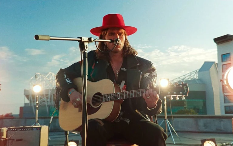 Musician playing guitar